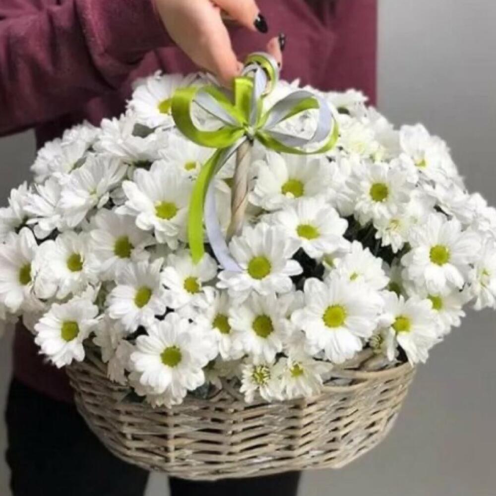 Корзина с ромашками маме, сестре, подруге, коллеге